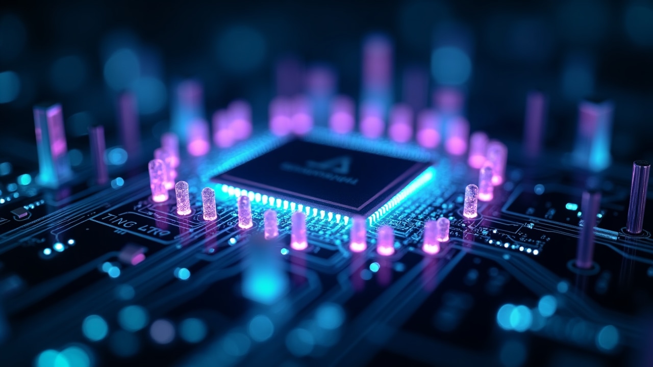 Digital security concept with glowing encryption patterns